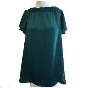 Forever 21 Ladies Medium Emerald Green Satin Smock